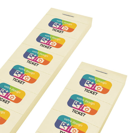 Carnet de tickets à personnaliser avec propre design en couleur - 1000 tickets