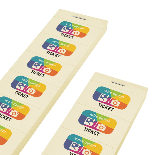 Carnet de tickets à personnaliser avec propre design en couleur - 1000 tickets