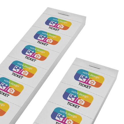 Carnet de tickets à personnaliser avec propre design en couleur - 1000 tickets