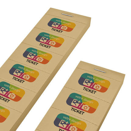 Carnet de tickets à personnaliser avec propre design en couleur - 1000 tickets