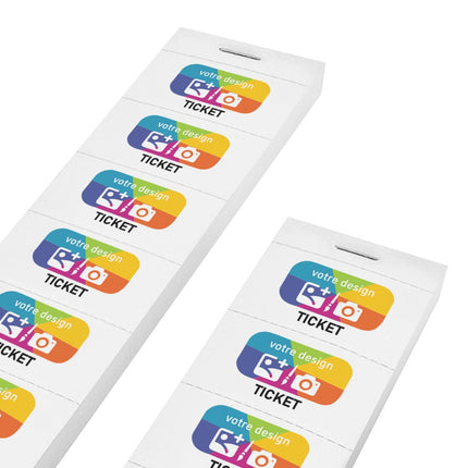 Carnet de tickets à personnaliser avec propre design en couleur - 1000 tickets
