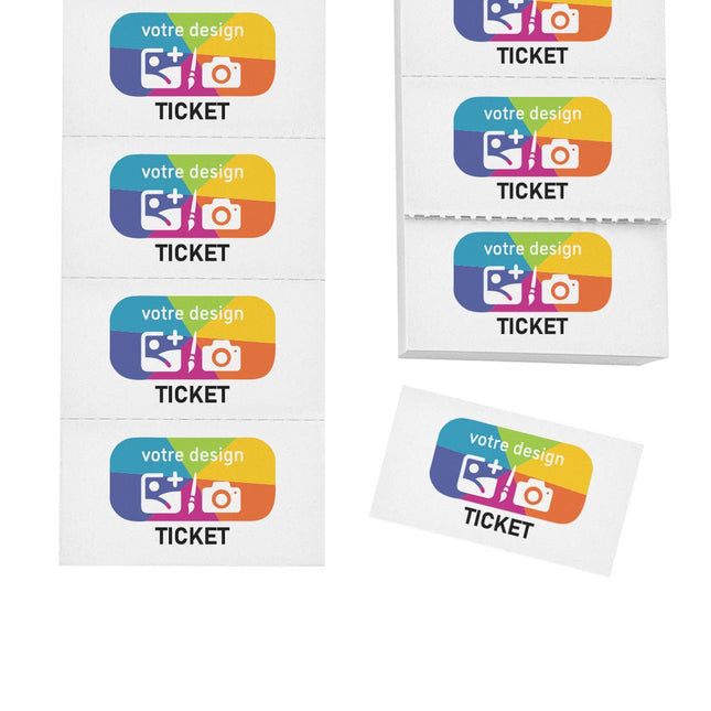 Carnet de tickets à personnaliser avec propre design en couleur - 1000 tickets