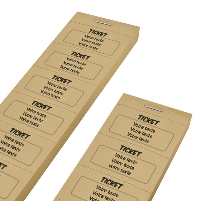 Carnet de tickets à personnaliser avec 3 lignes - 1000 tickets