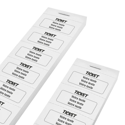 Carnet de tickets à personnaliser avec 3 lignes - 1000 tickets