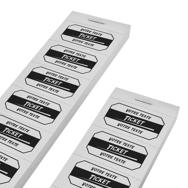 Carnet de tickets à personnaliser avec 2 lignes - 1000 tickets