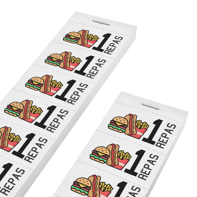 Carnet de tickets repas avec icônes - 1000 tickets