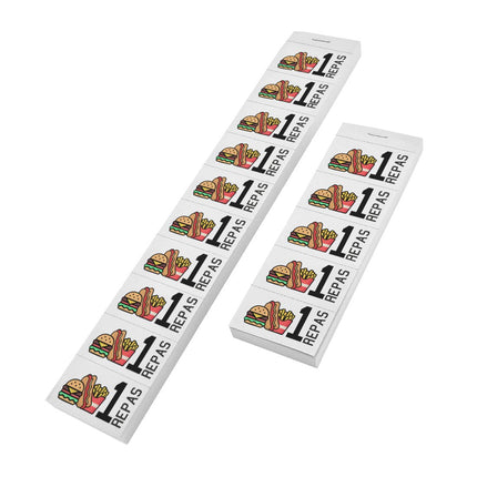 Carnet de tickets repas avec icônes - 1000 tickets