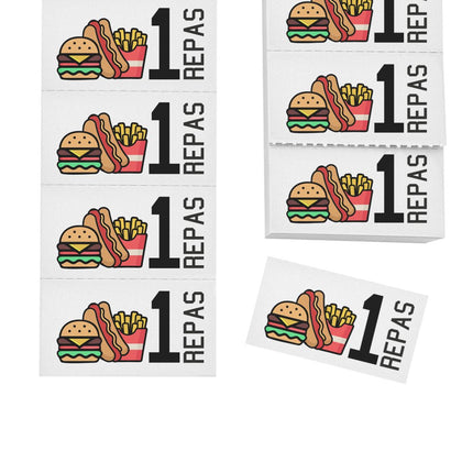 Carnet de tickets repas avec icônes - 1000 tickets