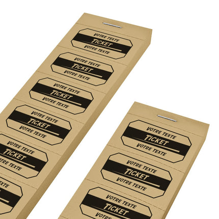Carnet de tickets à personnaliser avec 2 lignes - 1000 tickets