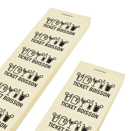Carnet de tickets boisson avec icônes - 1000 tickets