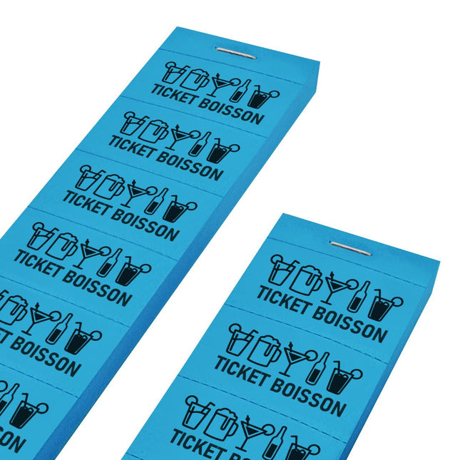 Carnet de tickets boisson avec icônes - 1000 tickets