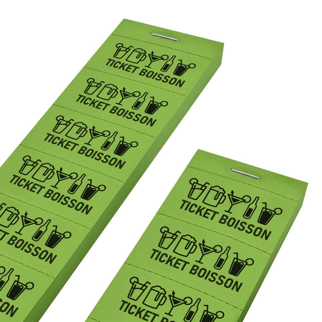 Carnet de tickets boisson avec icônes - 1000 tickets
