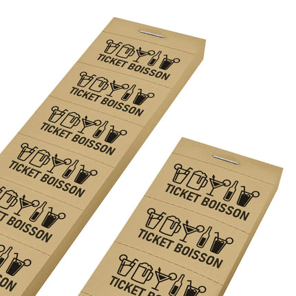 Carnet de tickets boisson avec icônes - 1000 tickets