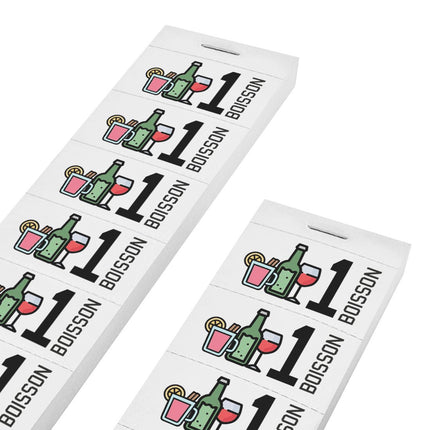 Carnet de tickets boisson avec icônes - 1000 tickets