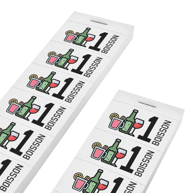 Carnet de tickets boisson avec icônes - 1000 tickets