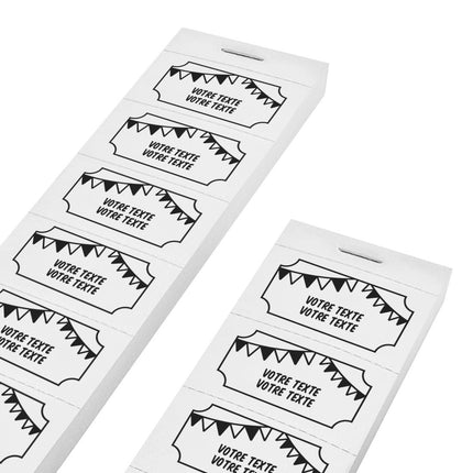 Carnet de tickets à personnaliser fête avec 2 lignes - 1000 tickets