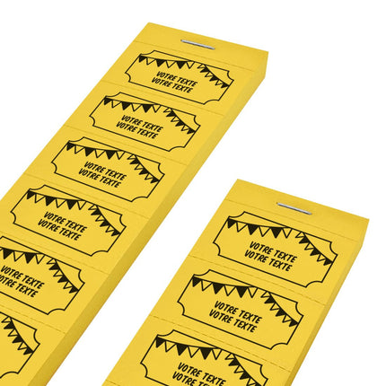 Carnet de tickets à personnaliser fête avec 2 lignes - 1000 tickets