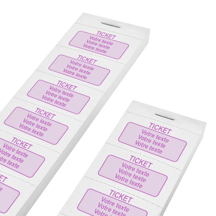 Carnet de tickets à personnaliser avec 3 lignes - 1000 tickets