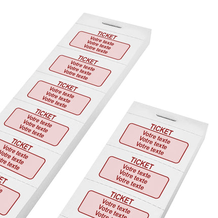 Carnet de tickets à personnaliser avec 3 lignes - 1000 tickets