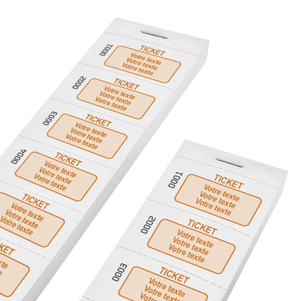 Carnet de tickets avec propre texte avec 3 lignes et numérotés - 1000 tickets