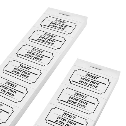 Carnet de tickets avec propre texte avec 2 lignes - 1000 tickets