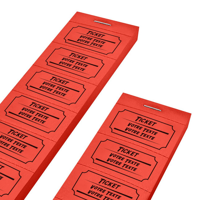 Carnet de tickets avec propre texte avec 2 lignes - 1000 tickets