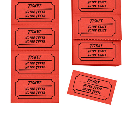Carnet de tickets avec propre texte avec 2 lignes - 1000 tickets