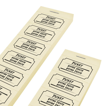 Carnet de tickets avec propre texte avec 2 lignes - 1000 tickets