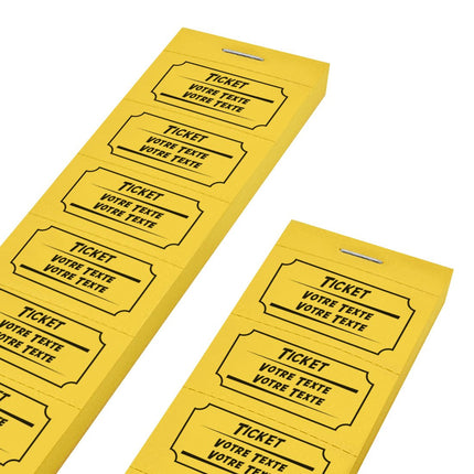 Carnet de tickets avec propre texte avec 2 lignes - 1000 tickets