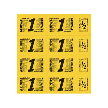 Carnet de tickets avec un et un demi-ticket - 10 consommations - 50 tickets