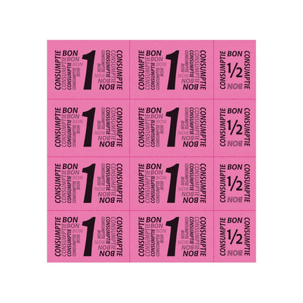 Carnet de tickets avec un et un demi-ticket - 10 consommations - 50 tickets