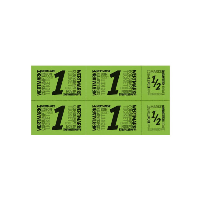 Carnet de tickets avec un et un demi-ticket - 5 consommations - 50 tickets