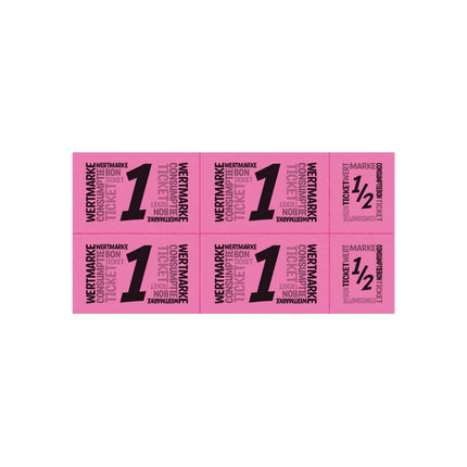 Carnet de tickets avec un et un demi-ticket - 5 consommations - 50 tickets