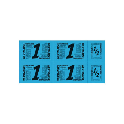 Carnet de tickets avec un et un demi-ticket - 5 consommations - 50 tickets