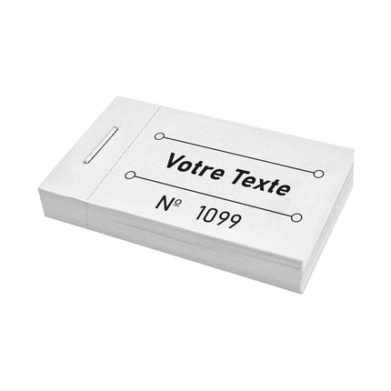 Carnet de tickets avec propre texte - 3150 tickets