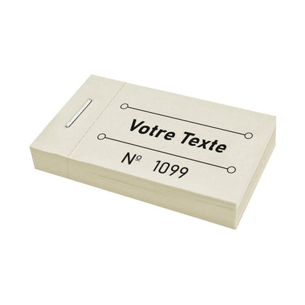 Carnet de tickets avec propre texte - 3150 tickets