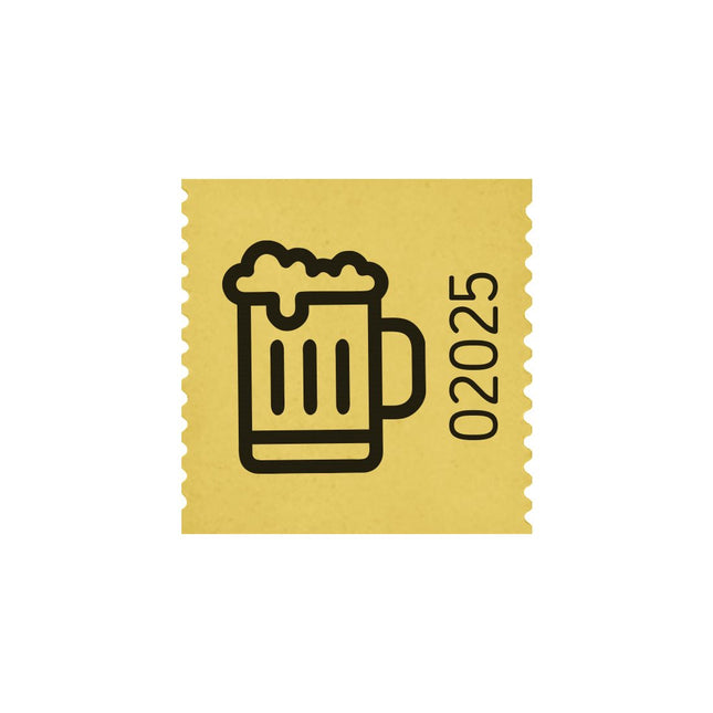 Ticket boisson sur rouleau 30 x 30 mm avec bière - 500 tickets