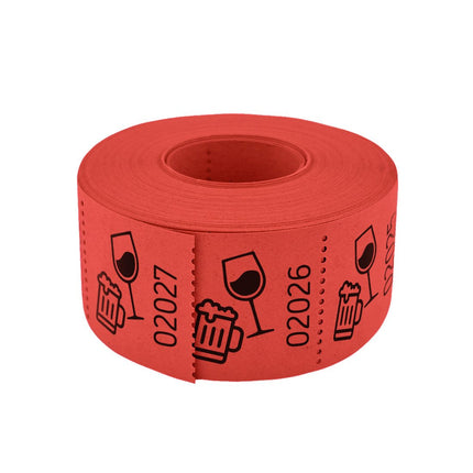 Ticket boisson sur rouleau 30 x 30 mm avec bière et vin - 500 tickets