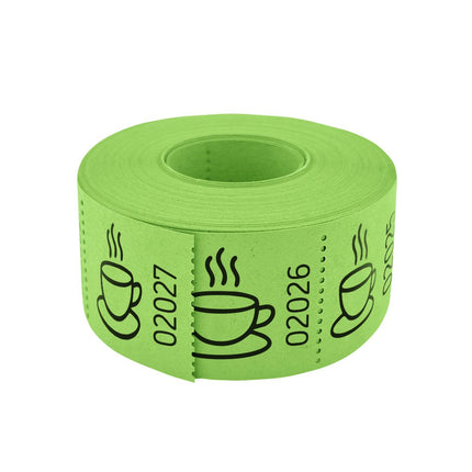 Ticket boisson sur rouleau 30 x 30 mm avec café - 500 tickets