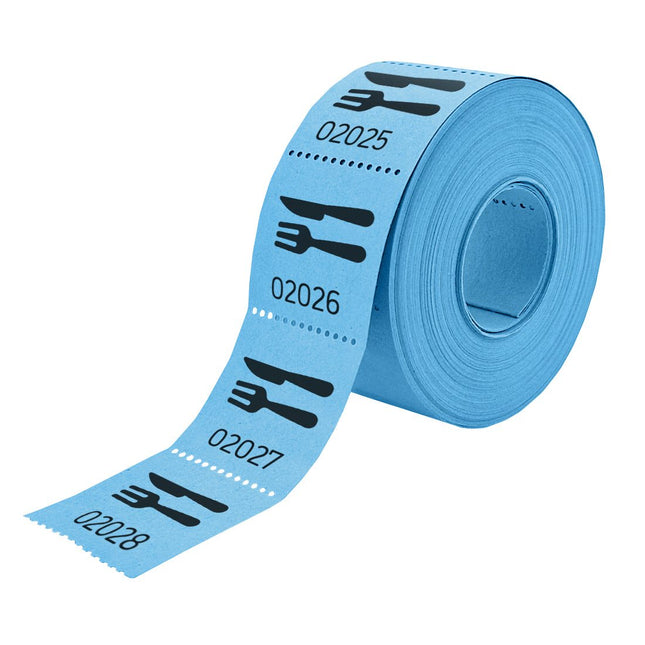 Ticket repas sur rouleau 30 x 30 mm avec couverts - 500 tickets