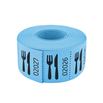 Ticket repas sur rouleau 30 x 30 mm avec couverts - 500 tickets