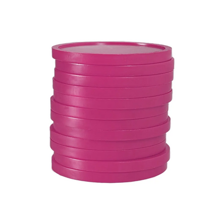 Jeton Rose fluo Ø29 mm - 100 pièces