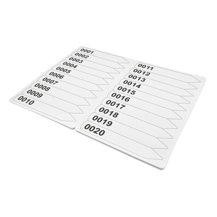 Étiquettes à piquer numérotées - 120 x 20 mm - 100 étiquettes