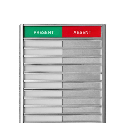 Tableau de présence et d’absence business - 10 personnes ‘Présent-Absent’