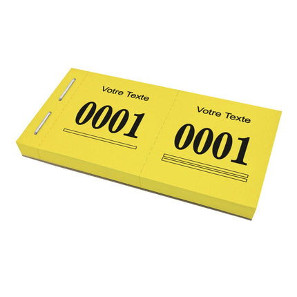 Carnet de tickets vestiaire numérotés avec propre texte - 1000 tickets