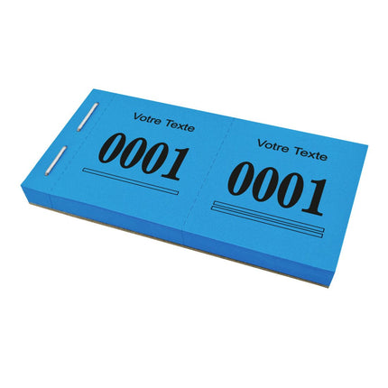 Carnet de tickets vestiaire numérotés avec propre texte - 1000 tickets