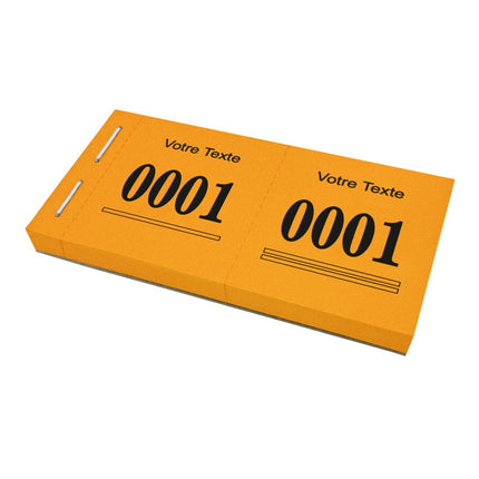 Carnet de tickets vestiaire numérotés avec propre texte - 1000 tickets