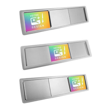 Plaque de porte coulissante à personnaliser - 3 cases - 178 x 50 mm
