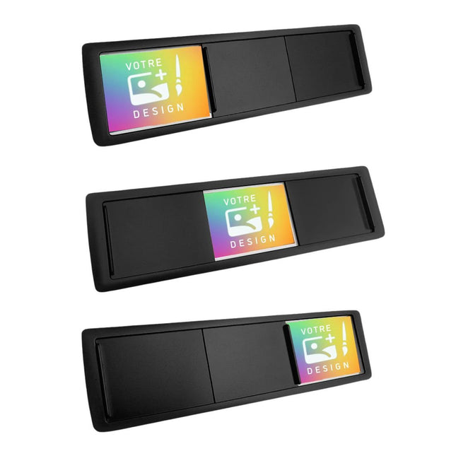 Plaque de porte coulissante à personnaliser - 3 cases - 178 x 50 mm