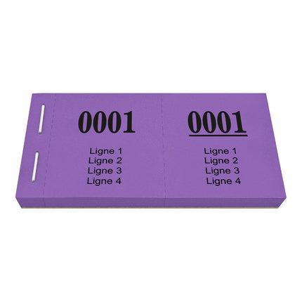 Bloc vendeur avec 4 lignes de texte à personnaliser - 1000 tickets